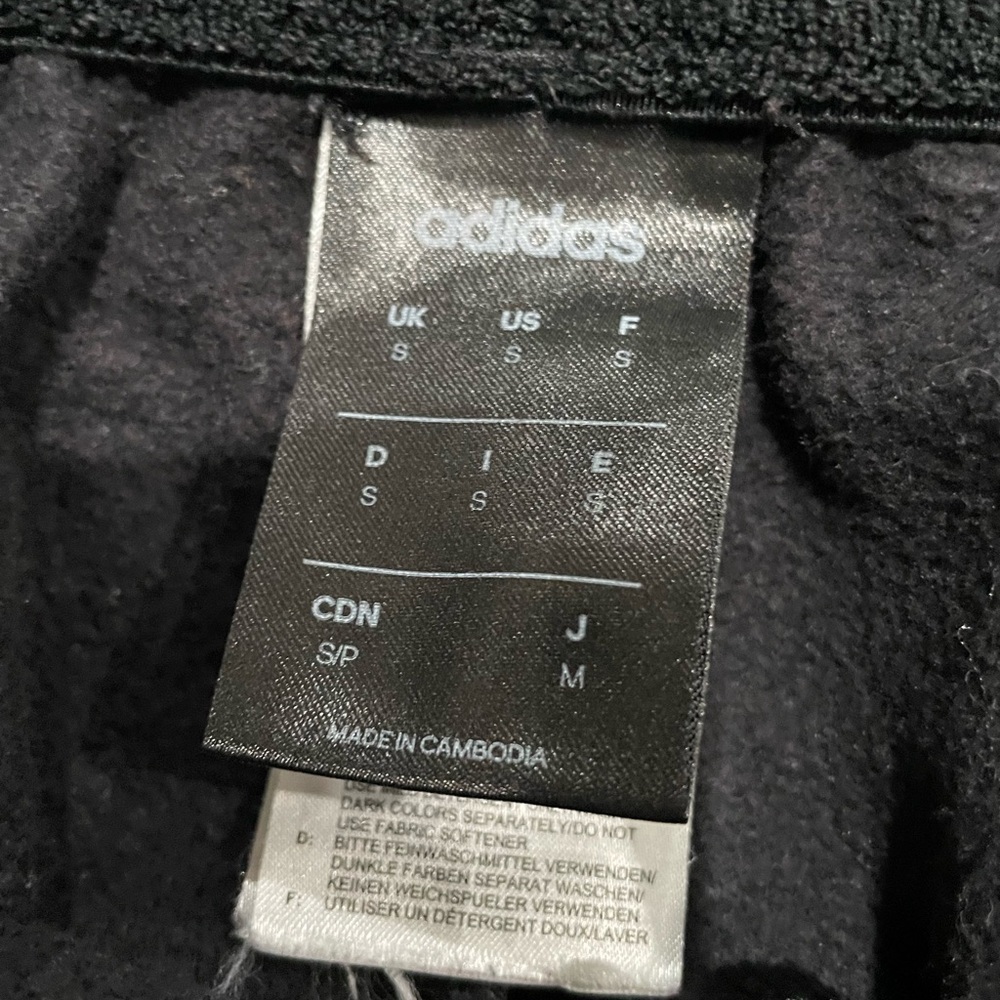 adidas Black Men’s Bottoms with White Stripes Joggers Small - Picture 3 of 4